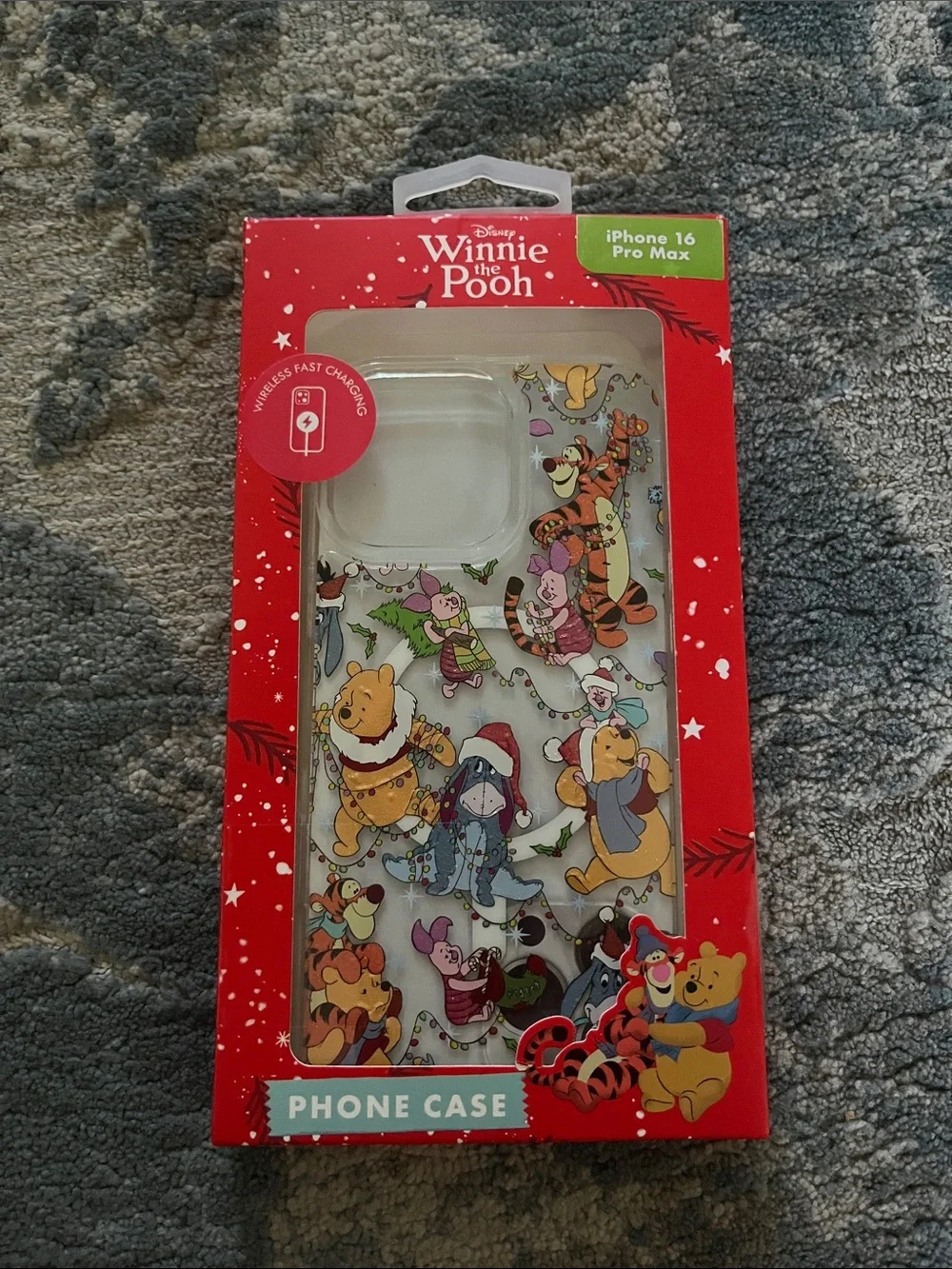 Disney Winnie the Pooh Clear Phone Case with Red and Yellow Accents
